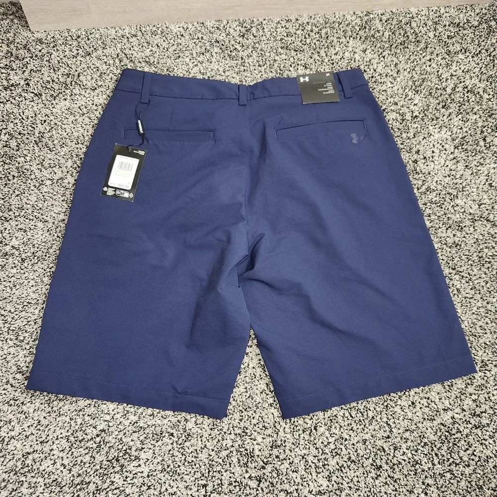 Under Armour Match Play Shorts Mens 34 Navy Blue Performance Golf 10" Inseam Nwt - Picture 2 of 10